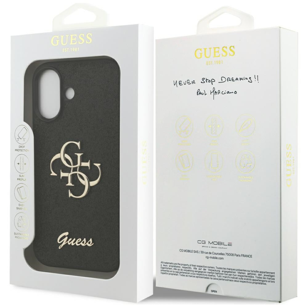 Guess Fixed Glitter Big 4G case til iPhone 17 - sort