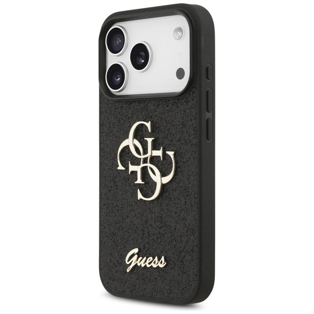 Guess Fixed Glitter Big 4G case til iPhone 17 Pro - sort