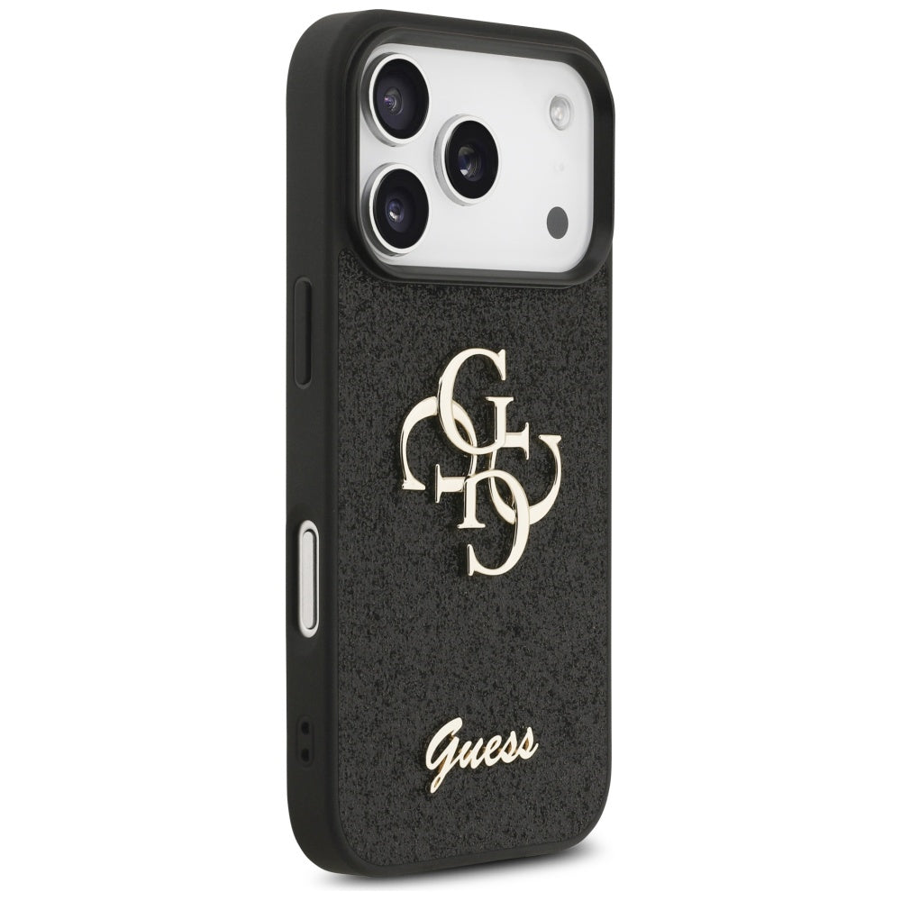Guess Fixed Glitter Big 4G case til iPhone 17 Pro - sort