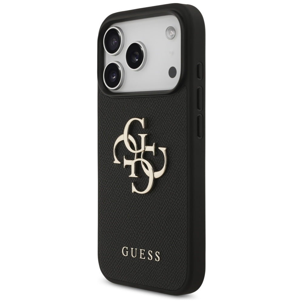 Guess Grained Big 4G & Classic Logo case for iPhone 17 Pro - black
