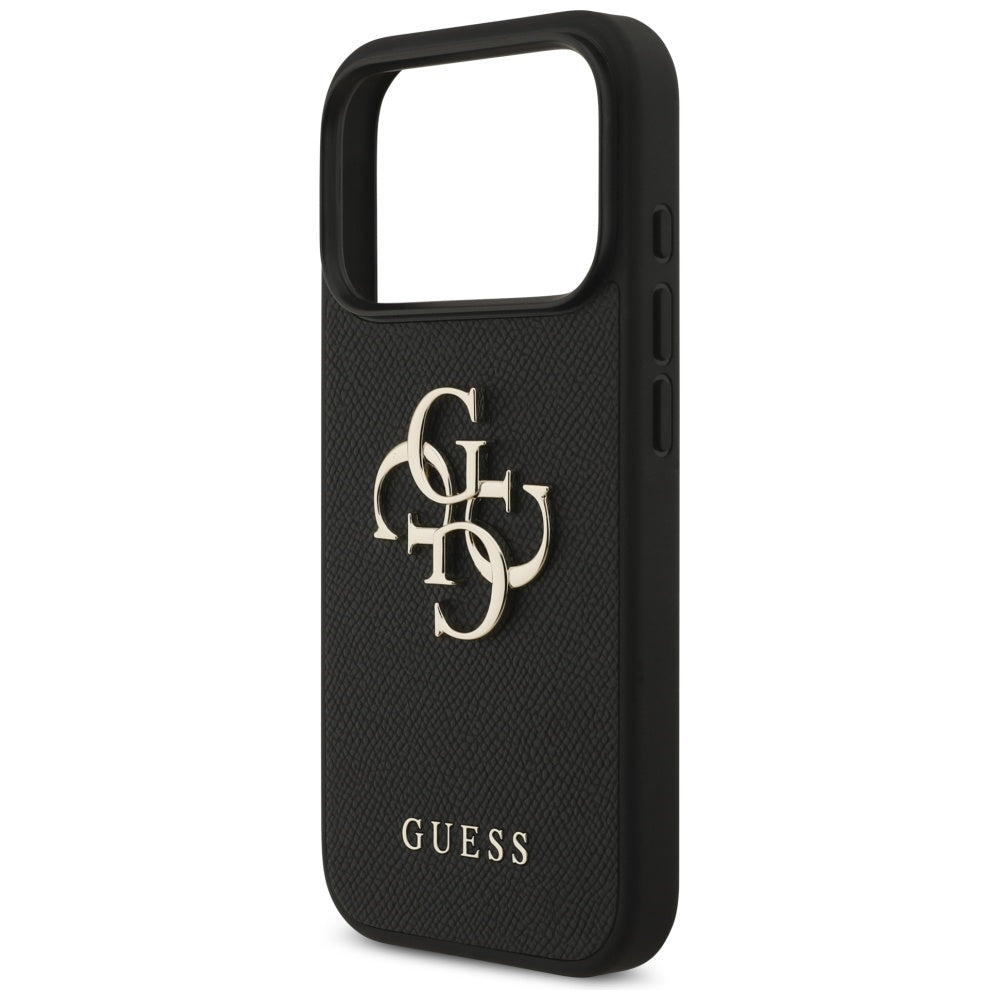 Guess Grained Big 4G & Classic Logo case for iPhone 17 Pro - black