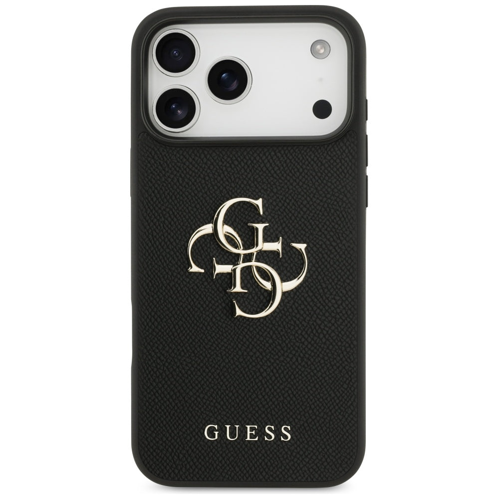 Guess Grained Big 4G & Classic Logo case for iPhone 17 Pro Max - black
