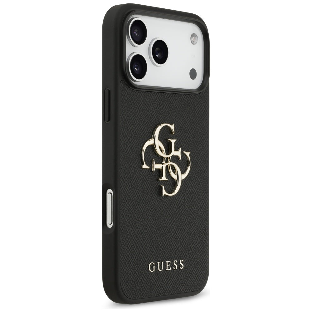 Guess Grained Big 4G & Classic Logo case for iPhone 17 Pro Max - black