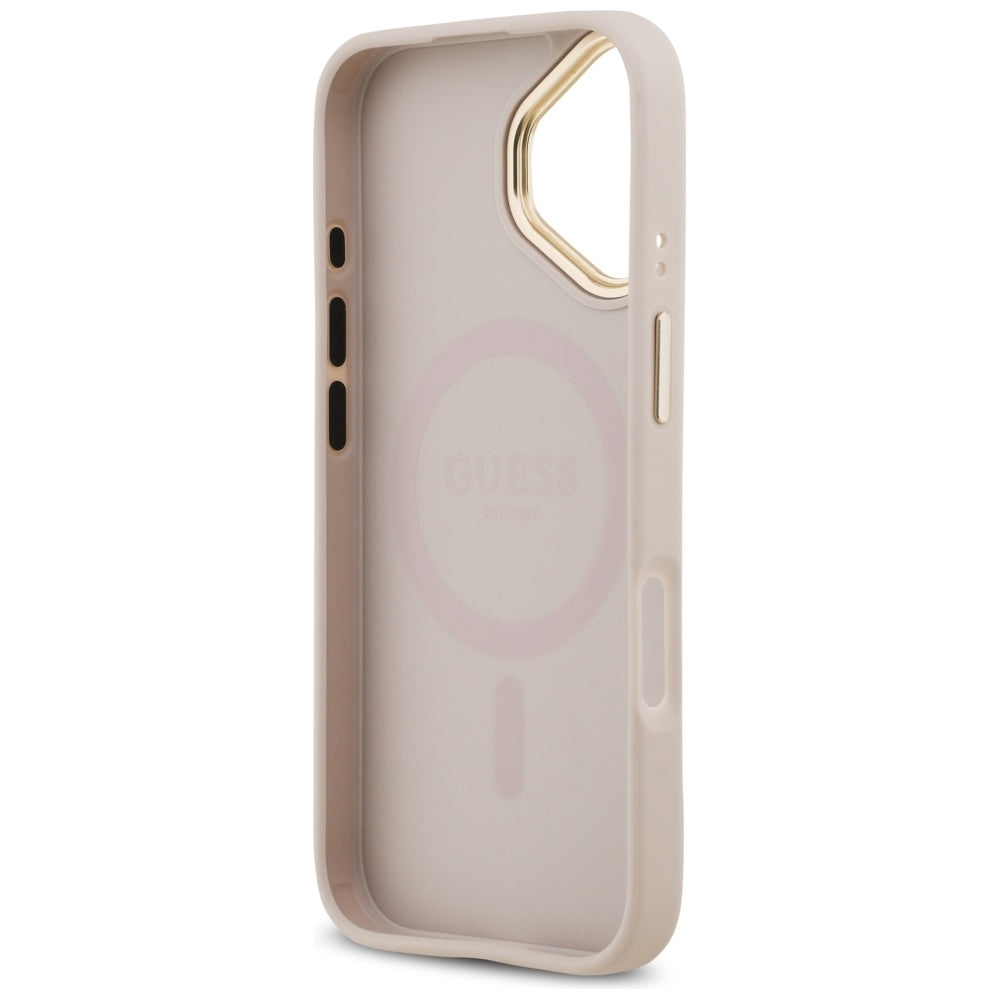 Guess Grained Strass Logo MagSafe-fodral til iPhone 17 - pink