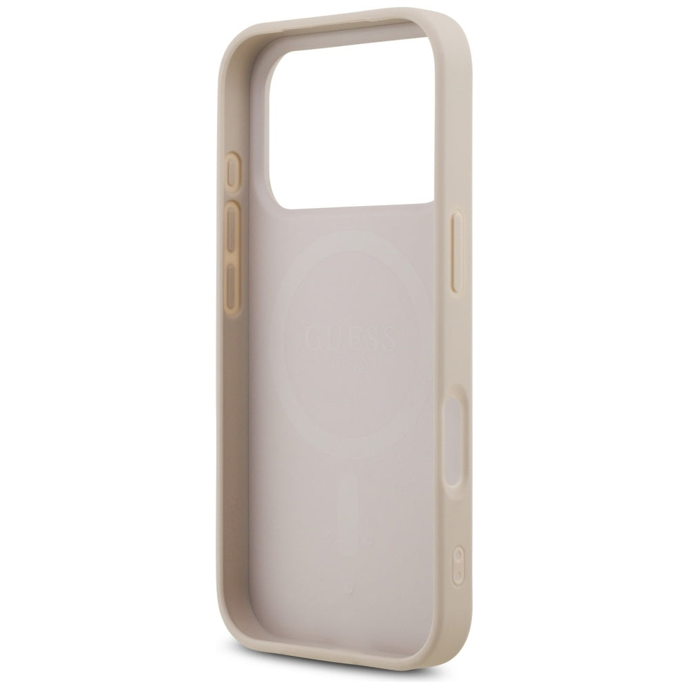 Guess Leather 4G Triangle Strass MagSafe Case for iPhone 17 Pro - Pink