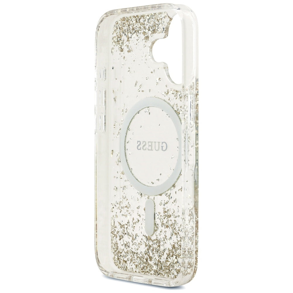 Guess Resin Bottom Glitter MagSafe case for iPhone 17 - gold