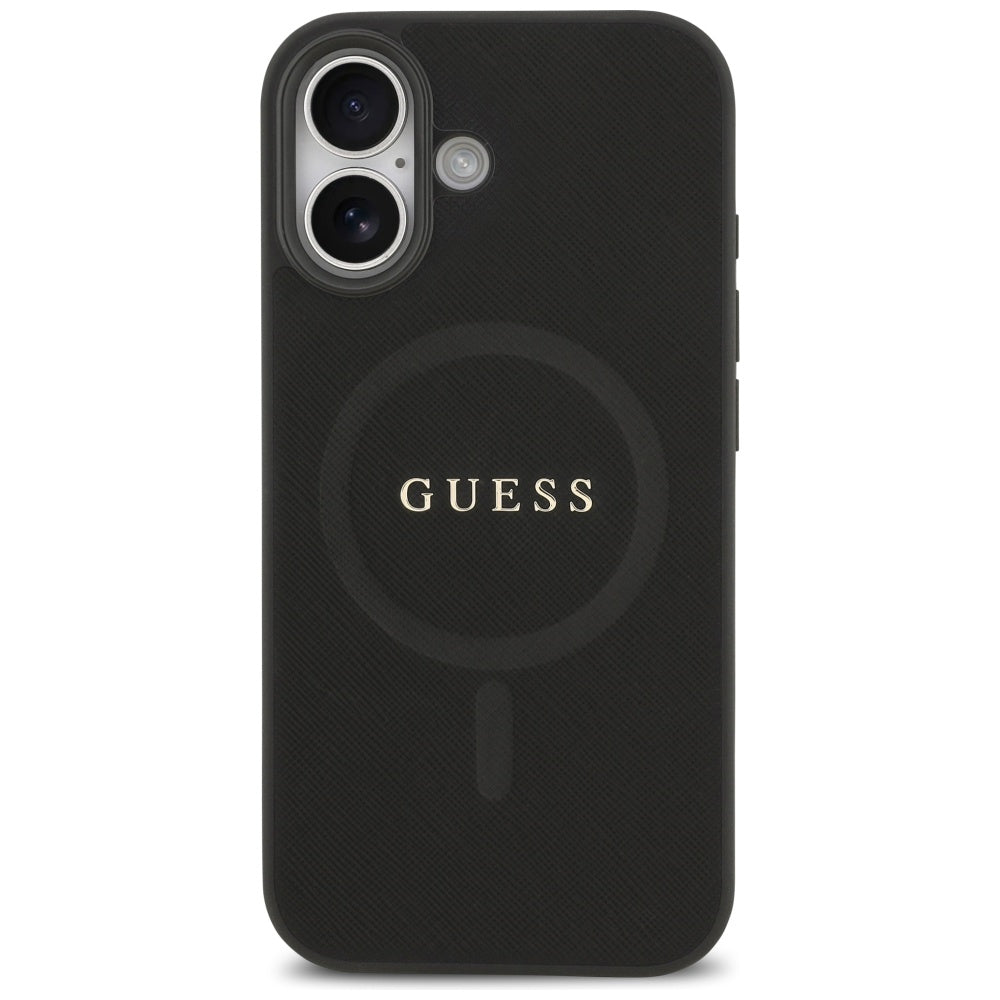 Guess Saffiano Classic Logo MagSafe-hylster til iPhone 17 - sort
