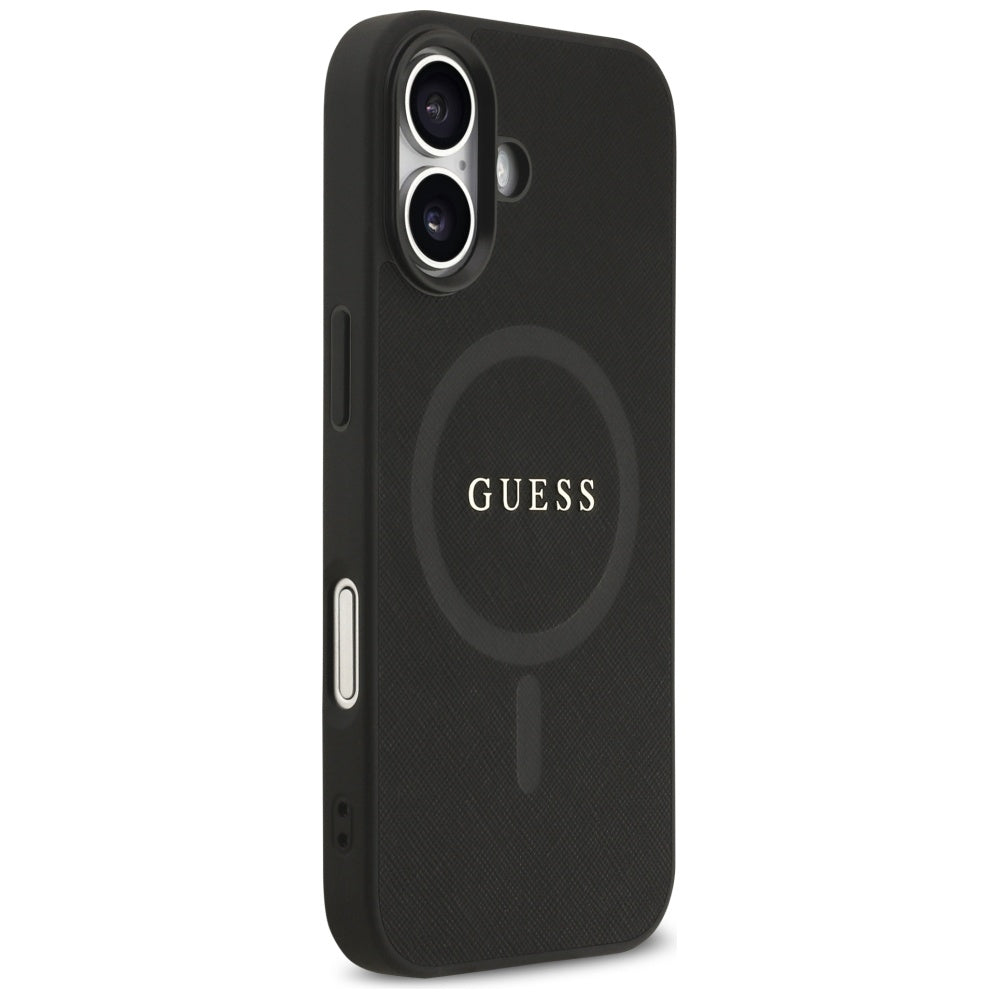 Guess Saffiano Classic Logo MagSafe-hylster til iPhone 17 - sort