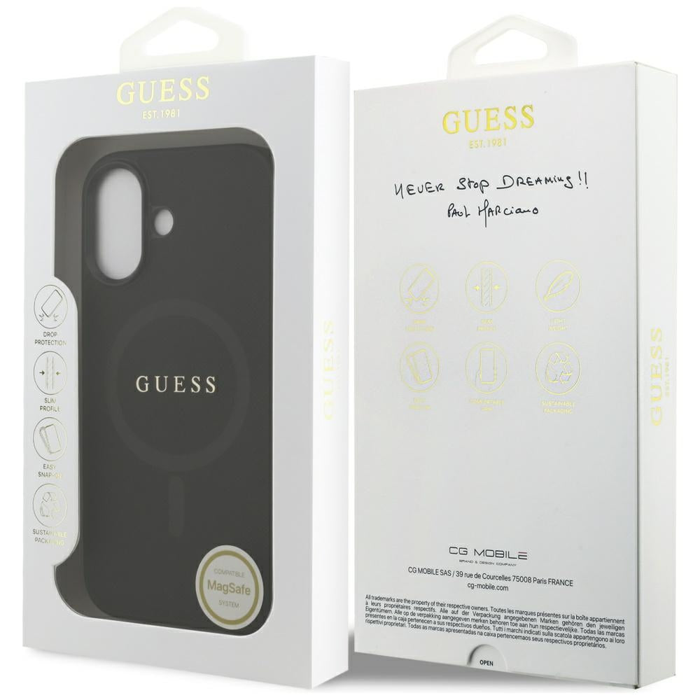 Guess Saffiano Classic Logo MagSafe-hylster til iPhone 17 - sort