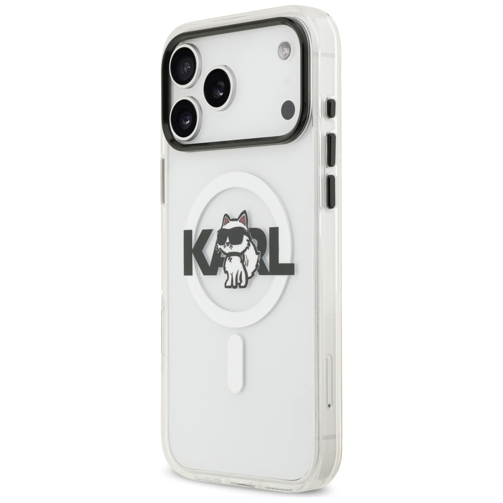 Karl Lagerfeld IML Choupette Sketch Logo MagSafe Case for iPhone 17 Pro Max - Clear