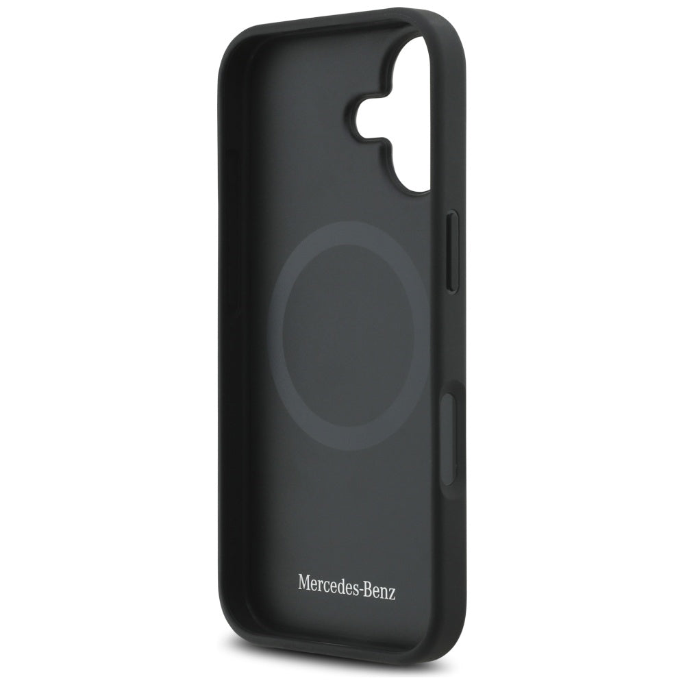 Mercedes Leather Laurel Leaves MagSafe Case for iPhone 17 - Black