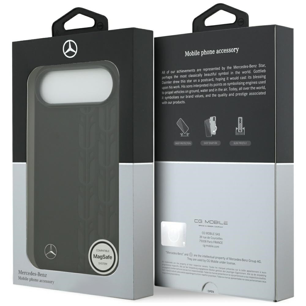 Mercedes Leather Laurel Leaves MagSafe Case for iPhone Air - Black