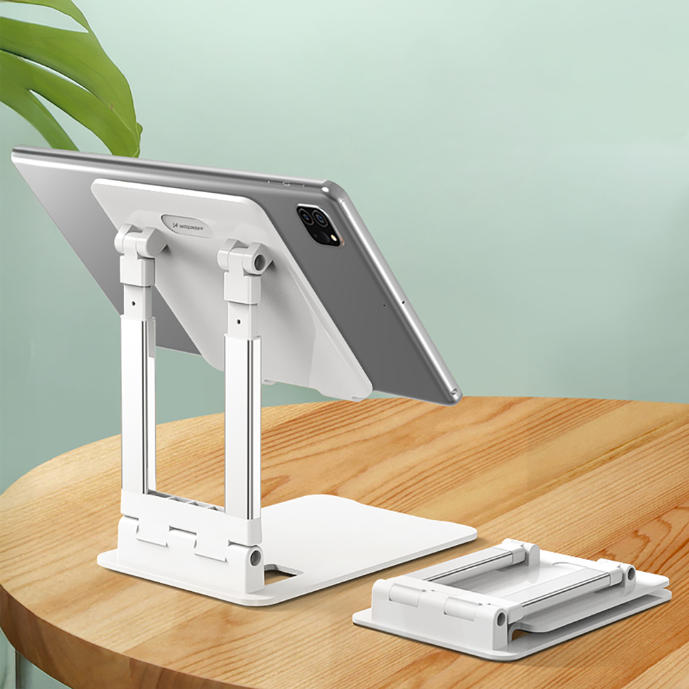 Wozinsky WPT-K28 Skrivbordstativ til telefon Tablet Smartphone Holder Foldbar - Hvid