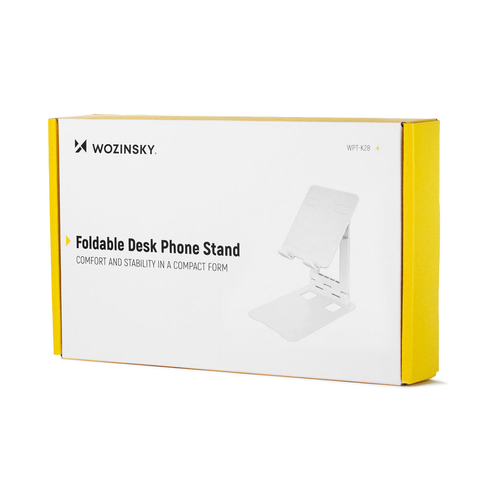 Wozinsky WPT-K28 Skrivbordstativ til telefon Tablet Smartphone Holder Foldbar - Hvid