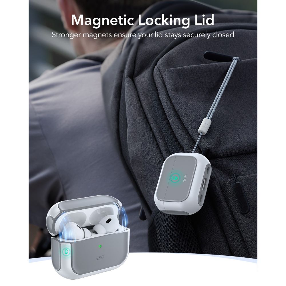 ESR Orbit HaloLock MagSafe-hylster til AirPods Pro 3 - hvid