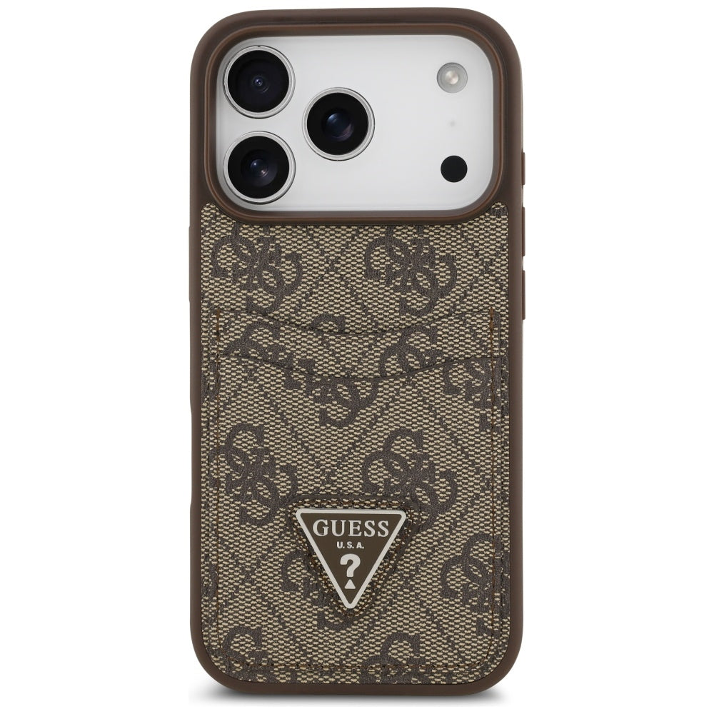 Guess 4G Nauble Card Triangle Case til iPhone 17 Pro - Brunt