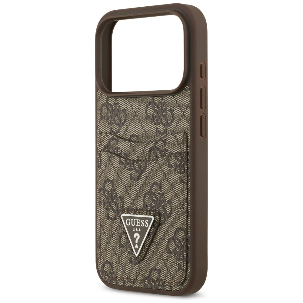 Guess 4G Nauble Card Triangle Case til iPhone 17 Pro - Brunt