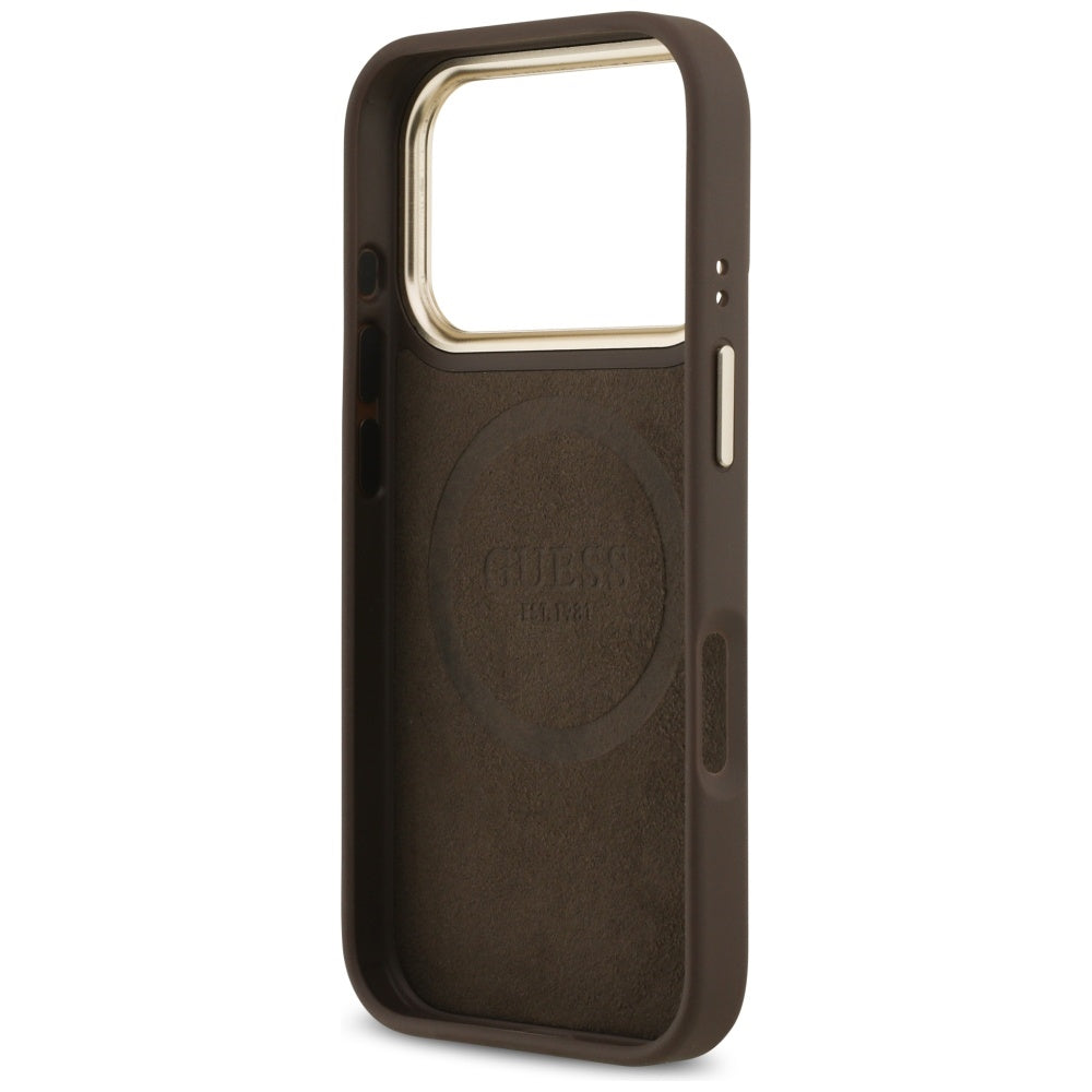 Guess 4G Logo Plate MagSafe case for iPhone 17 Pro - brown