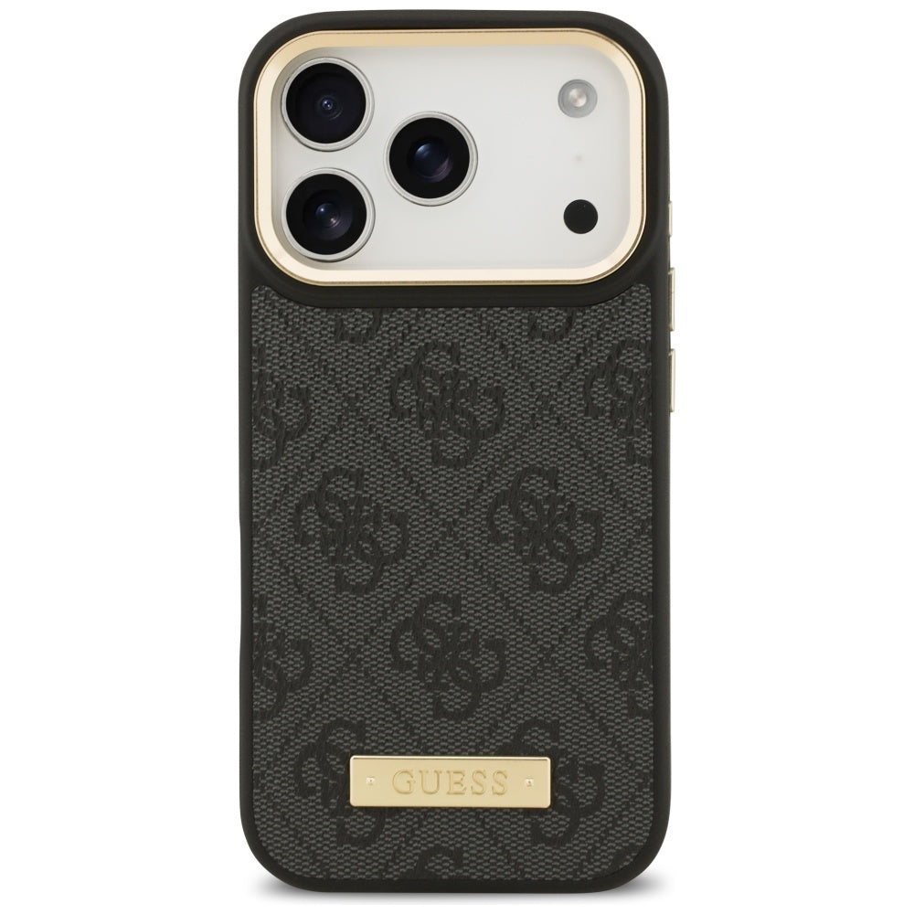 Guess 4G Logo Plate MagSafe Case for iPhone 17 Pro - Black