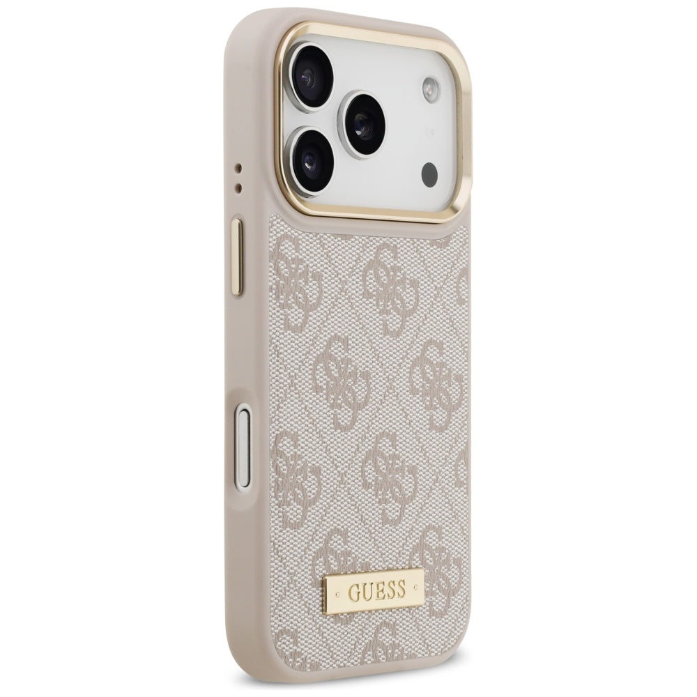 Guess 4G Logo Plate MagSafe Case for iPhone 17 Pro - Pink