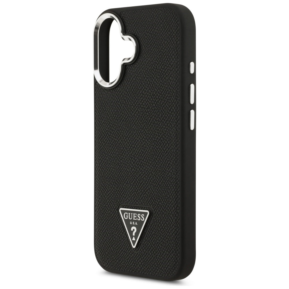 Guess Grained Triangle Logo MagSafe-hylster til iPhone 17 - sort