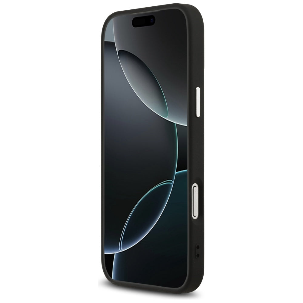 Guess Grained Triangle Logo MagSafe-hylster til iPhone 17 Pro - sort