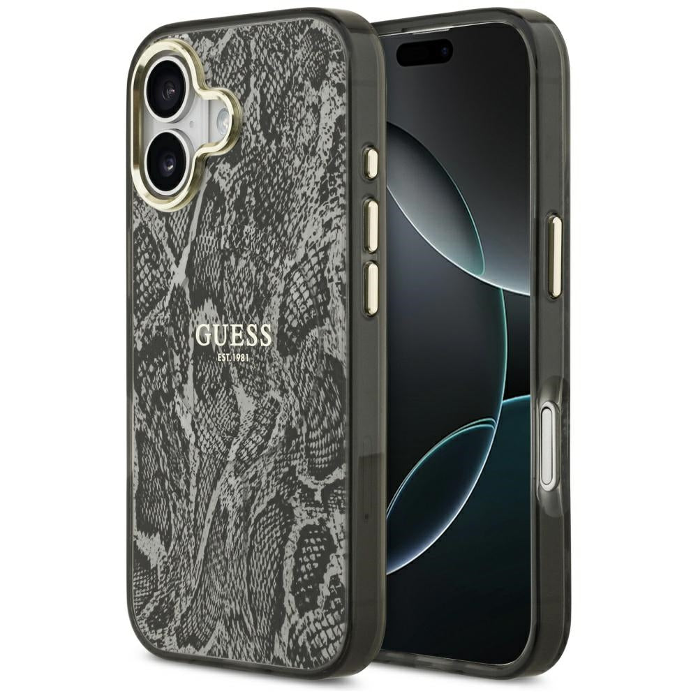 Guess Python Pattern MagSafe Case til iPhone 17 - sort