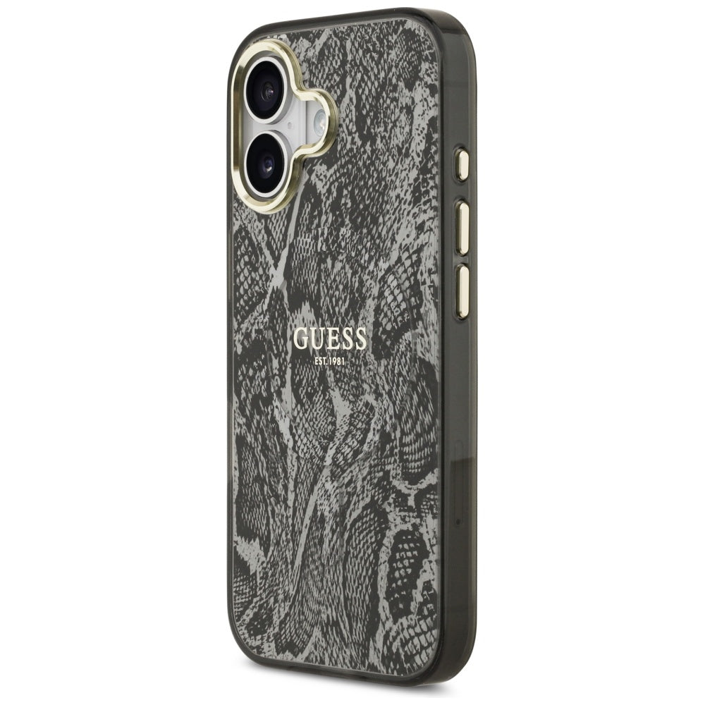 Guess Python Pattern MagSafe Case til iPhone 17 - sort