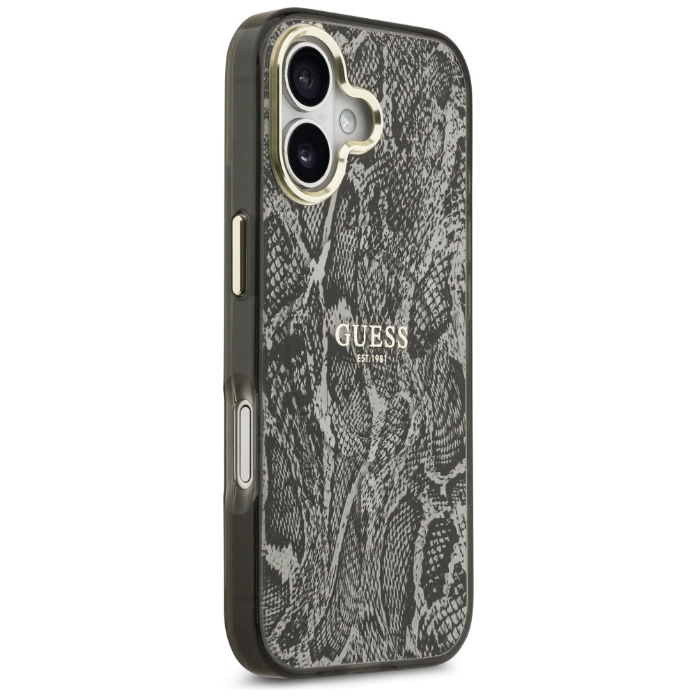 Guess Python Pattern MagSafe Case til iPhone 17 - sort
