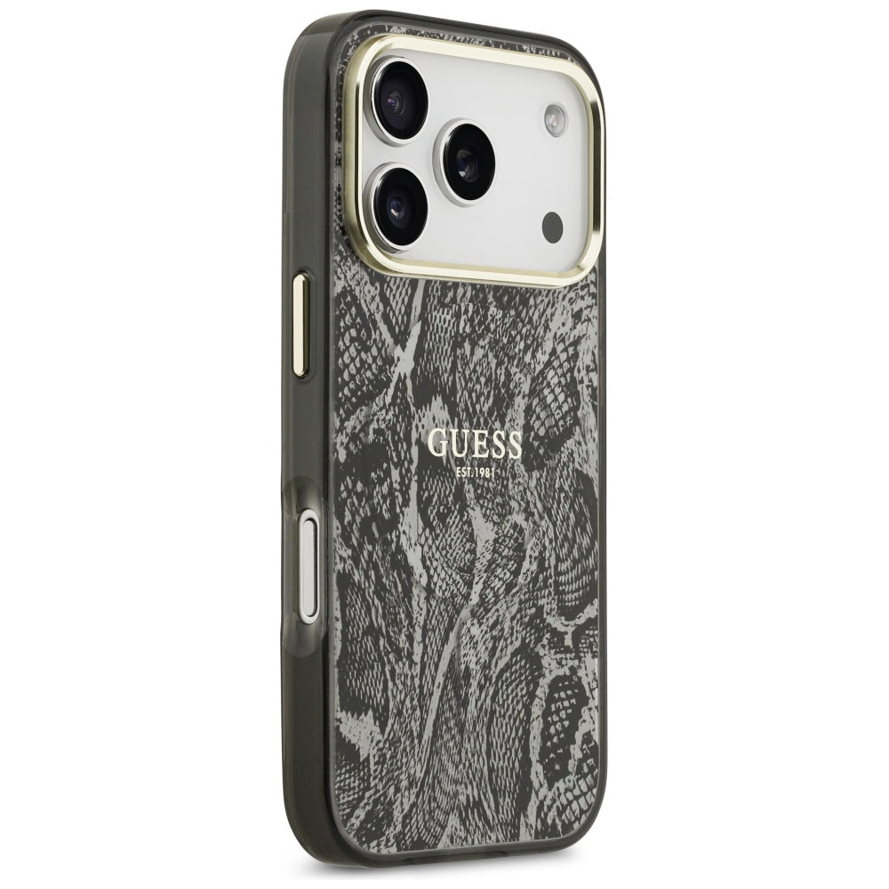 Guess Python Pattern MagSafe Case til iPhone 17 Pro - sort