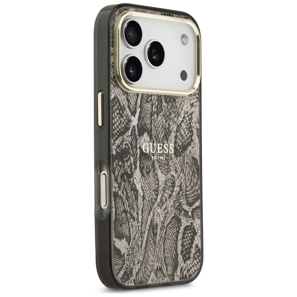 Guess Python Pattern MagSafe Case til iPhone 17 Pro Max - Brunt