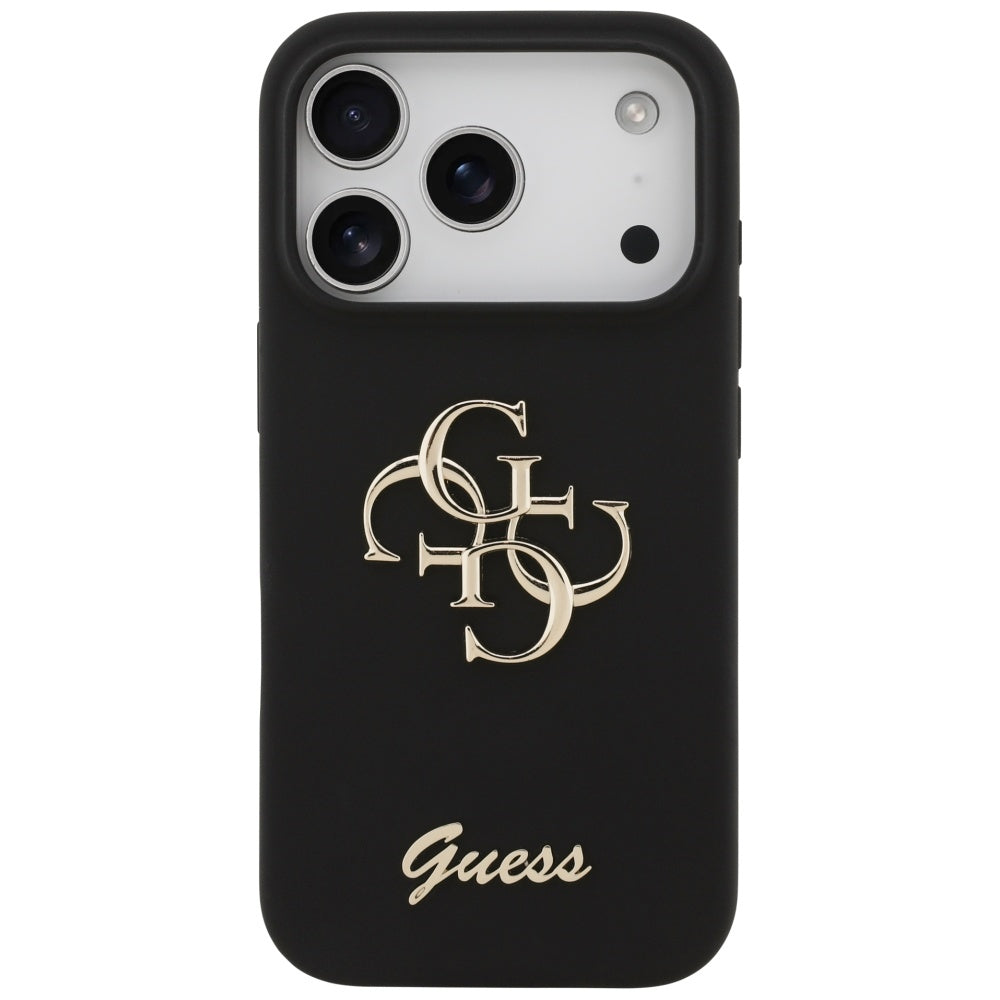 Guess Silicone Big 4G Script Case til iPhone 17 Pro - sort