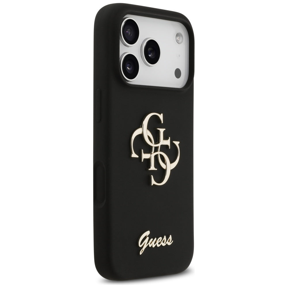 Guess Silicone Big 4G Script Case til iPhone 17 Pro - sort