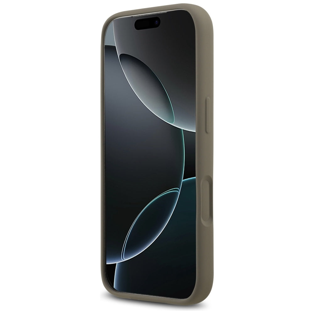 Guess Silicone Big 4G Script Case til iPhone 17 Pro Max - Brunt