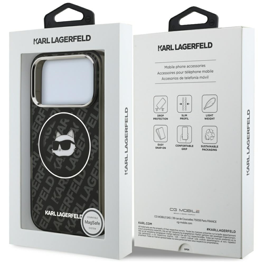 Karl Lagerfeld IML Choupette Head Logo MagSafe Case for iPhone 17 Pro Max - Black