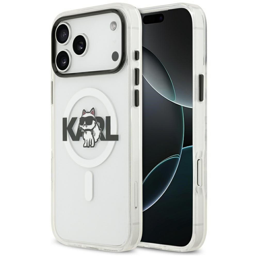 Karl Lagerfeld IML Choupette Sketch Logo MagSafe Case for iPhone 17 Pro - Clear