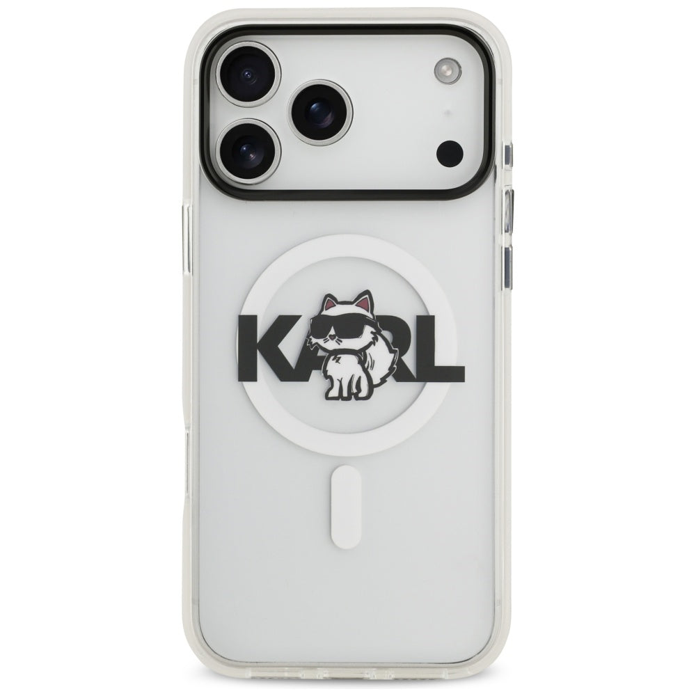 Karl Lagerfeld IML Choupette Sketch Logo MagSafe Case for iPhone 17 Pro - Clear