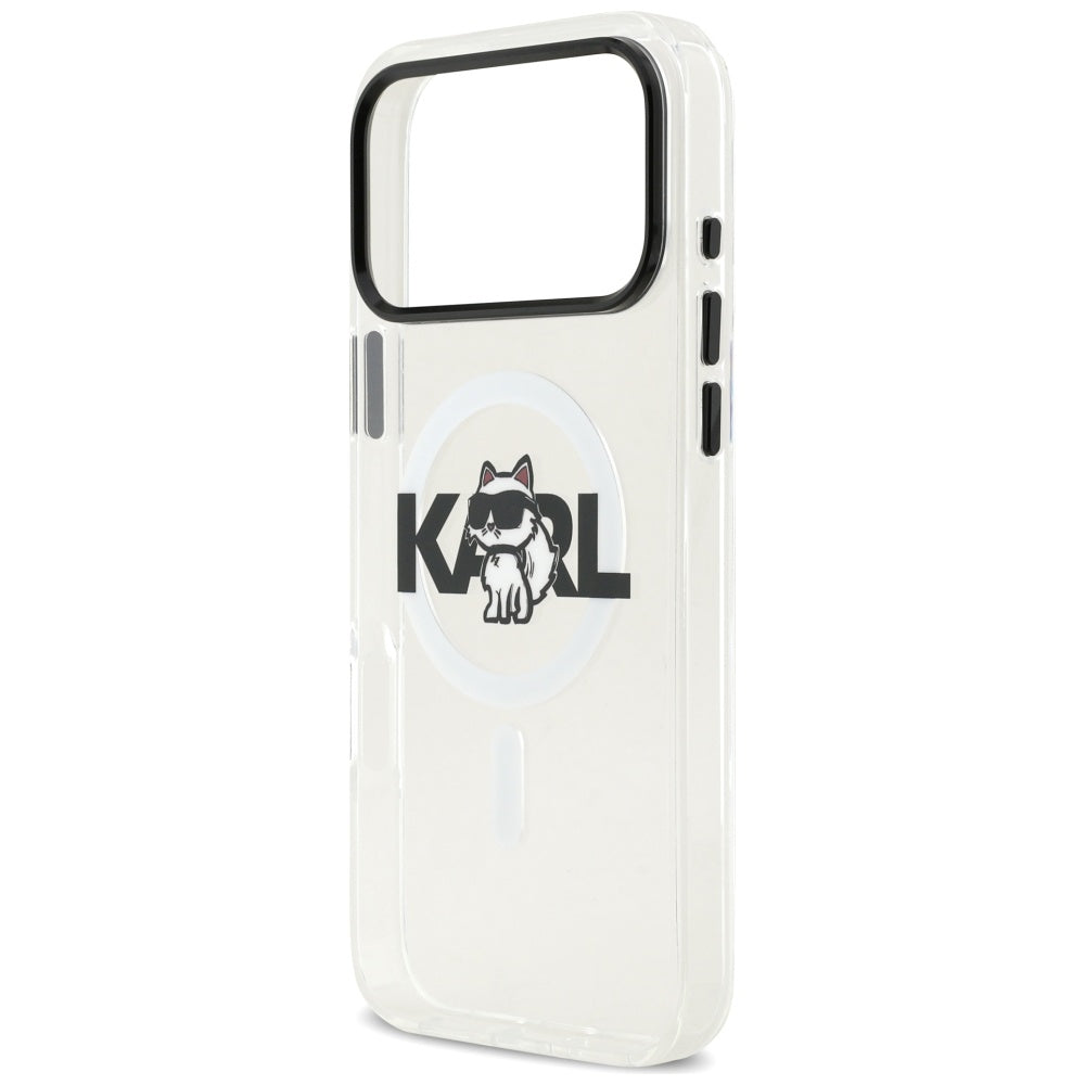 Karl Lagerfeld IML Choupette Sketch Logo MagSafe Case for iPhone 17 Pro - Clear
