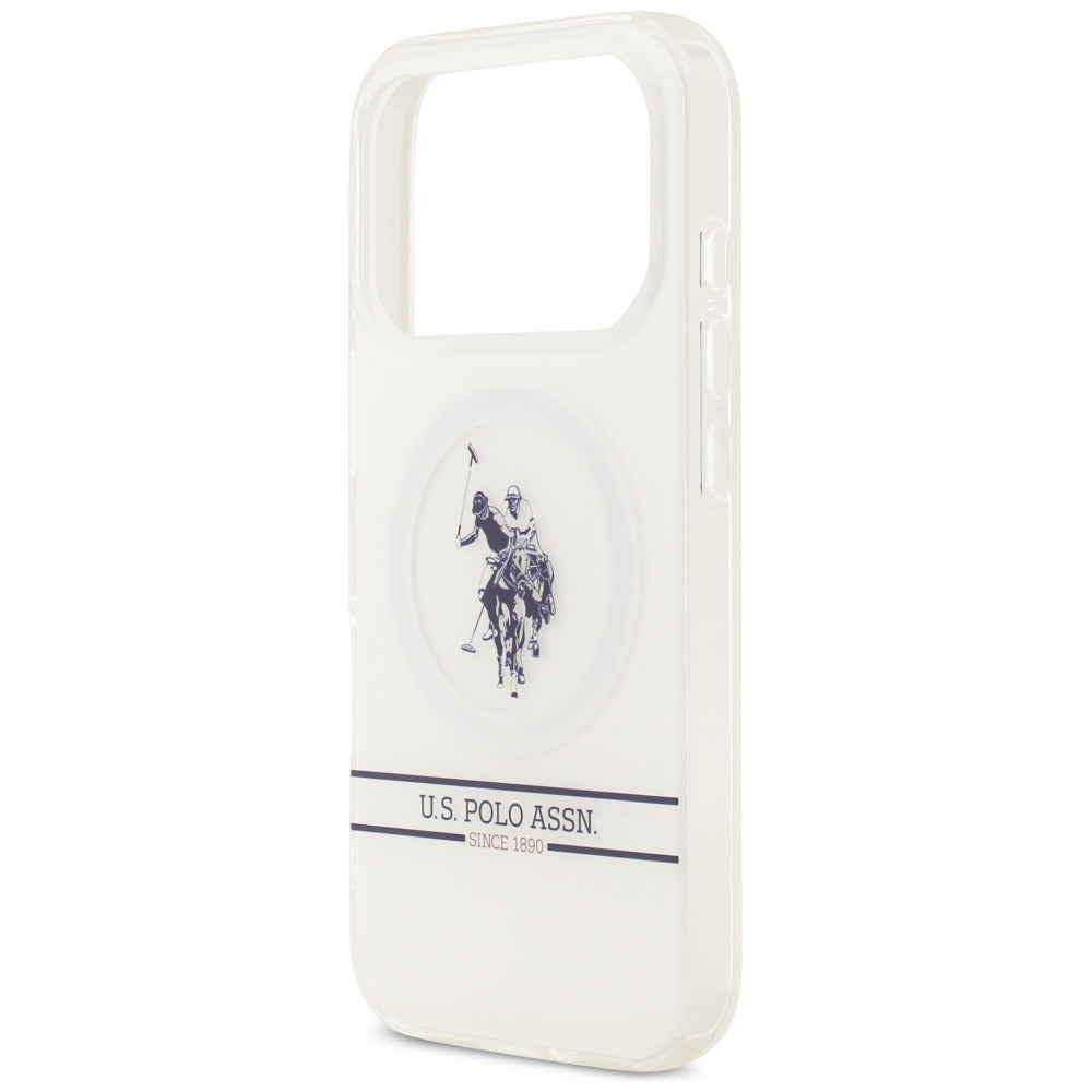 US Polo DH og Bottom Stripe Logo MagSafe Case til iPhone 17 Pro - Hvid