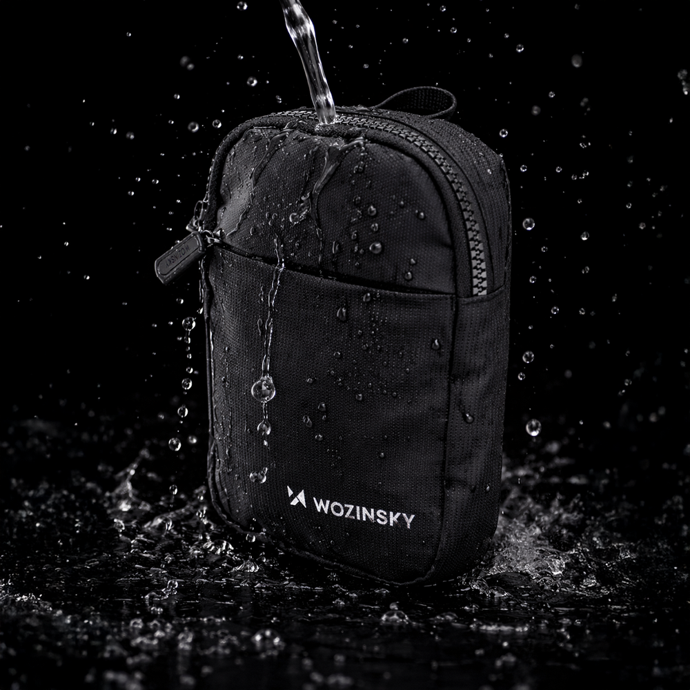 Wozinsky WMS-W1 Unisex Mini skuldertaske Vandtæt dobbelt-kammer til telefon - sort