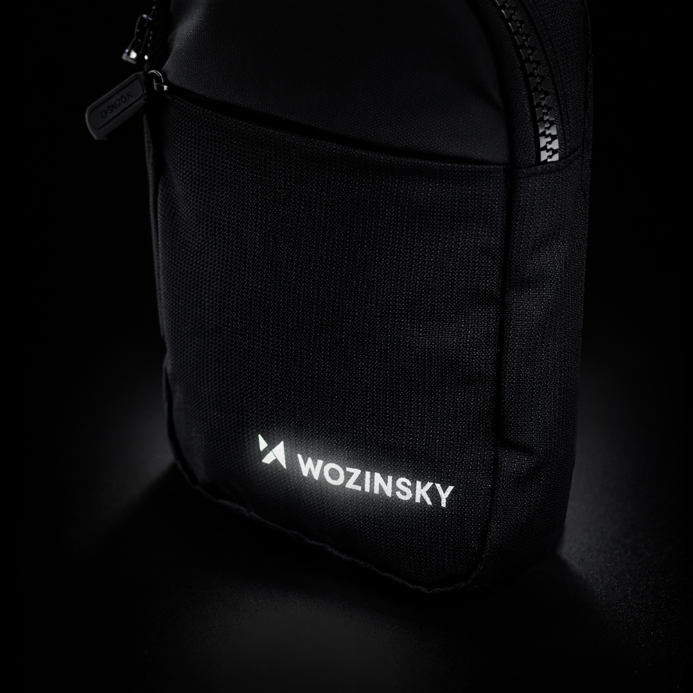 Wozinsky WMS-W1 Unisex Mini skuldertaske Vandtæt dobbelt-kammer til telefon - sort