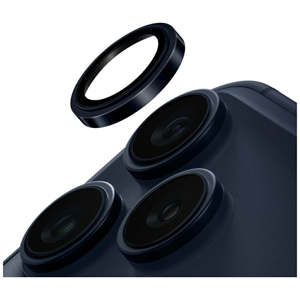 Uniq Optix Prime Camera Lens Protector til iPhone 17 Pro / 17 Pro Max med applikator - Navy Blue