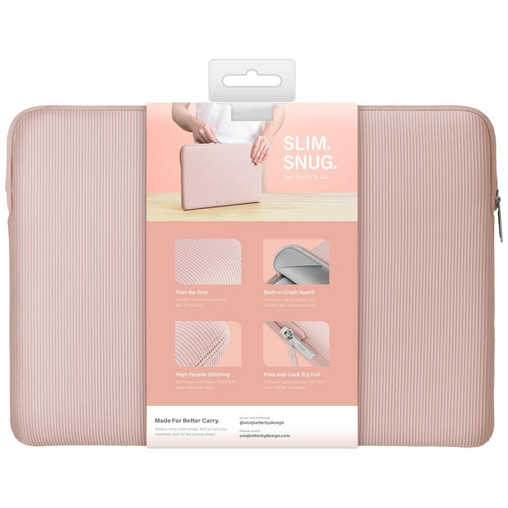 Uniq Cyprus Ridge Edition Laptop Sleeve til 14" bærbare computere, vandtæt neopren, pink