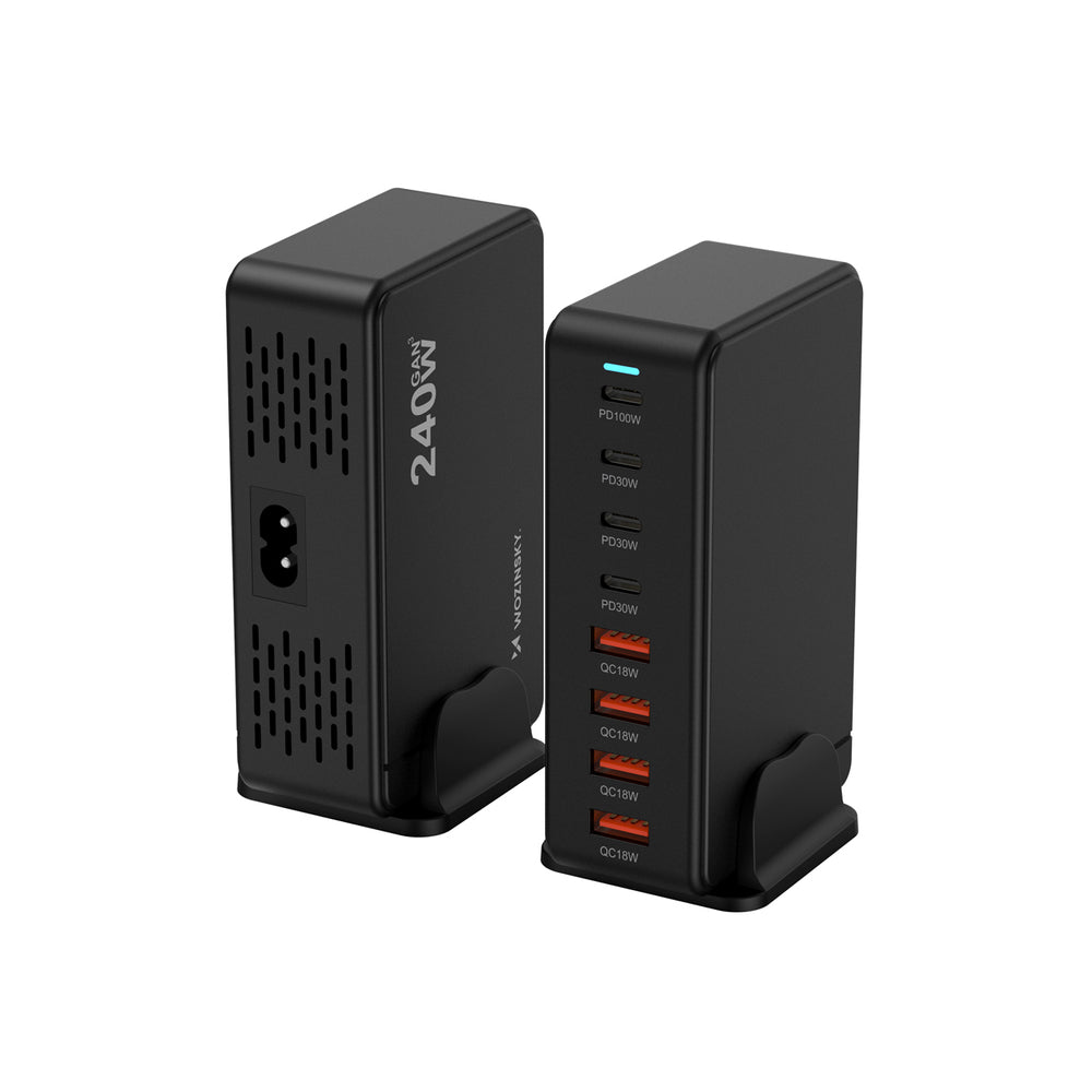 Wozinsky 240W GaN QC3 Ladestation - sort