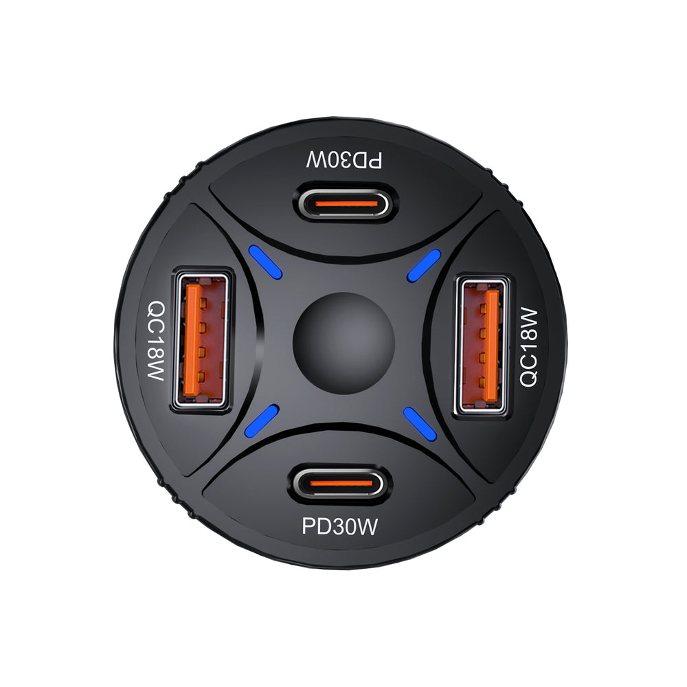 Wozinsky WLS-04 60W Biloplader 2xUSB-C 2xUSB-A - sort