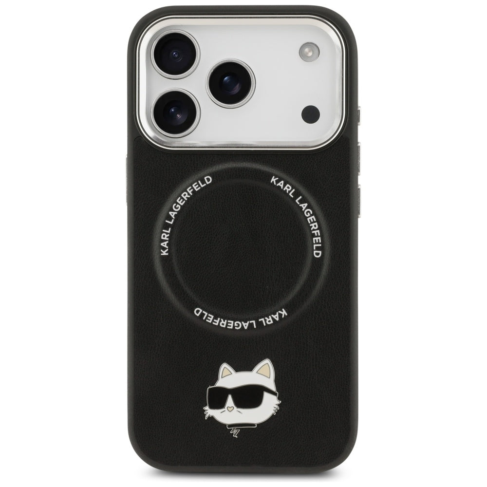 Karl Lagerfeld Choupette Pin MagSafe Case til iPhone 17 Pro Max - sort