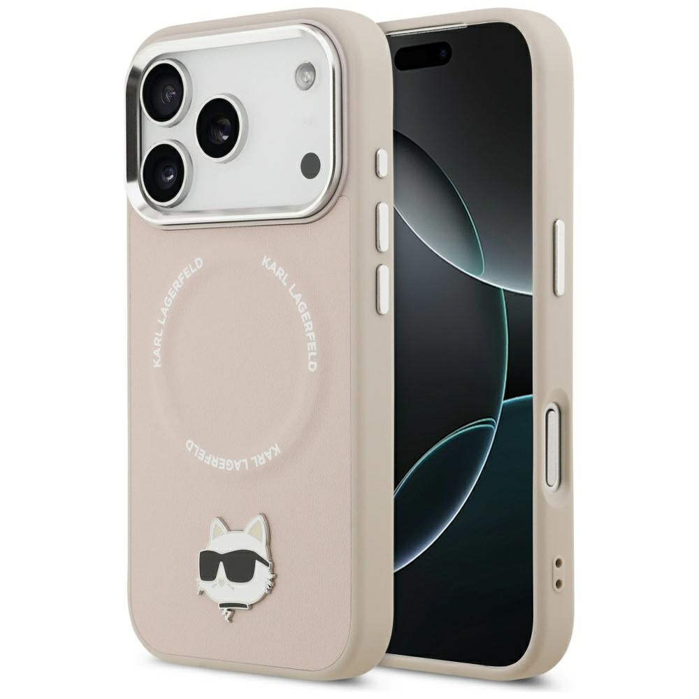 Karl Lagerfeld Choupette Pin MagSafe Case til iPhone 17 Pro Max - Pink