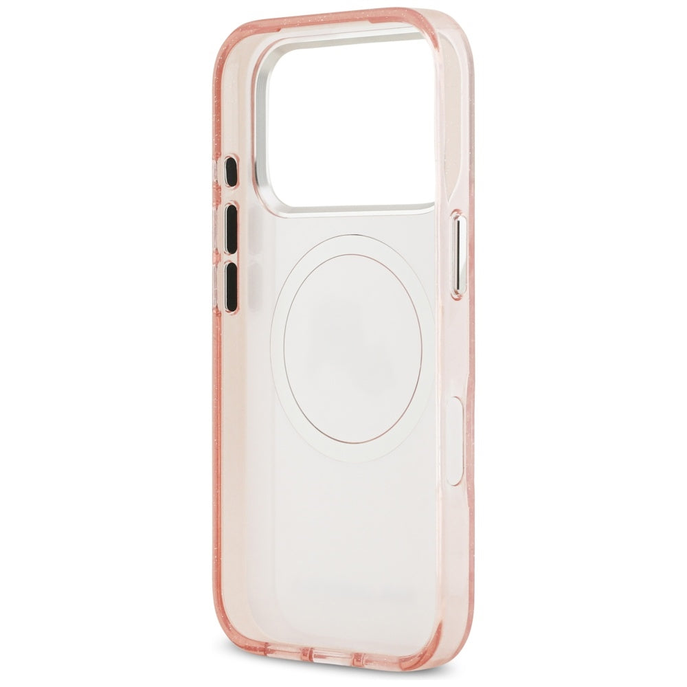Karl Lagerfeld IML Glitter Karl & Choupette Heads Logo MagSafe Case til iPhone 17 Pro - Pink