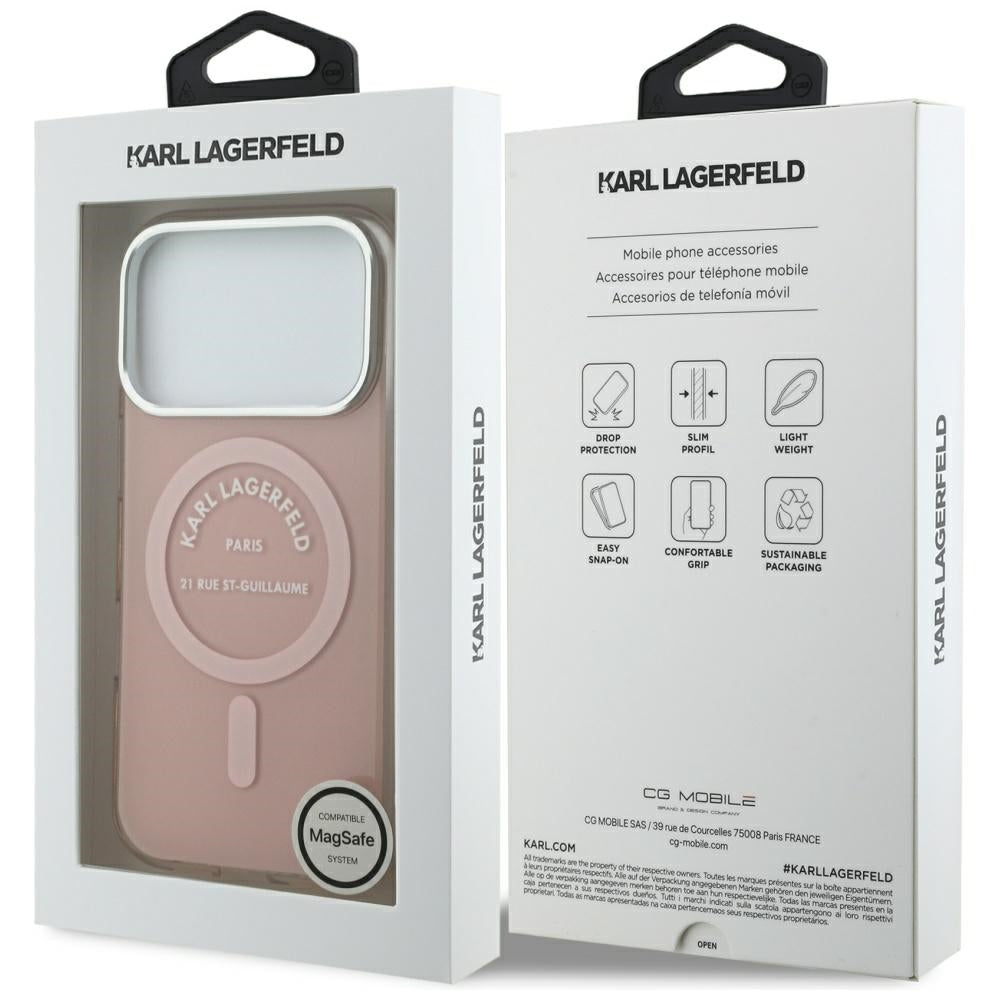 Karl Lagerfeld IML Karl RSG Logo MagSafe Case til iPhone 17 Pro - Pink