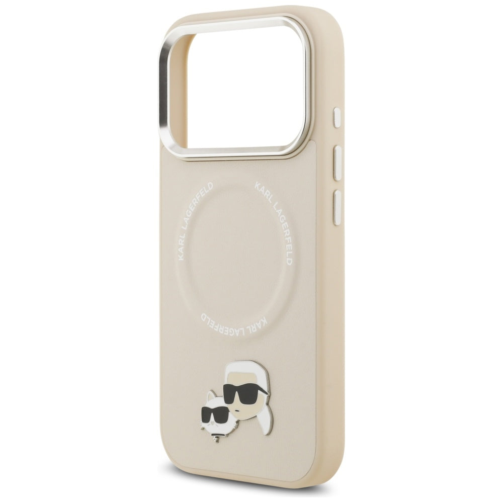Karl Lagerfeld Karl & Choupette Pins MagSafe Case til iPhone 17 Pro - Beige